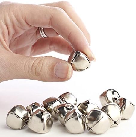 Holiday Accents Bulk Buy of 120 3/4 Inch Silver Metal Jingle Bells for Crafting, Creating and Embellishing