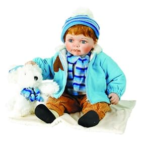 BRENT 24in Porcelain Toddler w Bear Doll~Retired by Duck House Dolls
