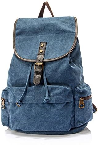 Canvas bag / shoulder bag / men's backpack / computer bag / bags / schoolbags-Navy blue