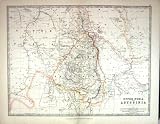 1881 のジョンソンの骨董品の地図の上部の Nubia Abyssinia の紅海 Guld アーデン GULD