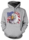 (Cybertela) Bald Eagle American Flag Sweatshirt Hoodie USA Pride Hoody