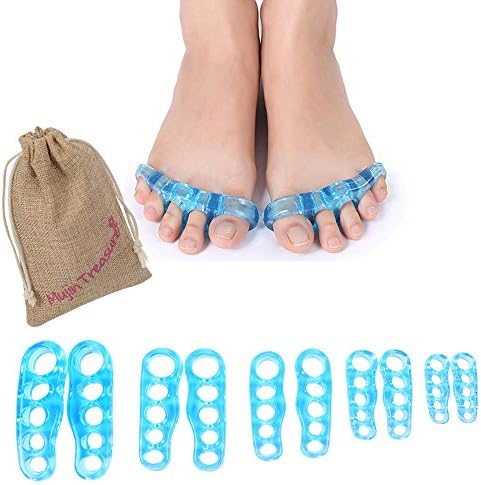 Separator Stretcher Blue Gel Bunion Splints, cool predicure toe spacer, Help to Correct Toes and Relax Foot, Ease Pain of Bunion, Hammertoe, Claw Toe etc, Adult Kid Baby Size avaliable,Large