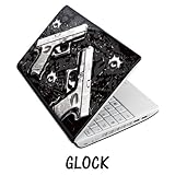 Netbook Skins Fits Acer, Asus, MSI, HP, Samsung - Glock Black