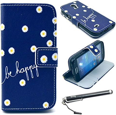 S4 Mini Case, Galaxy S4 Mini Case, Speedtek Flower Pattern Premium PU Leather Wallet Flip Protective Skin Case with Magnetic Closure for Samsung Galaxy S4 Mini i9190 (2013) (Built-in Credit Card/ID Card Slot)
