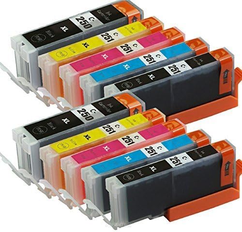 Compatible for PGI250 CLI251 ink cartridges Compatible For Canon PIXMA MG5420,PIXMA MG5450and son on(2BK,2BK,2C,2M,2Y.)(with chip installed)(10 pack)