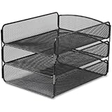 Safco Products 3271BL Onyx Mesh Desktop Organizer with Triple Tray, Black