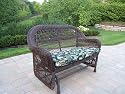 Oakland Living Resin Wicker Double Glider with Cushion