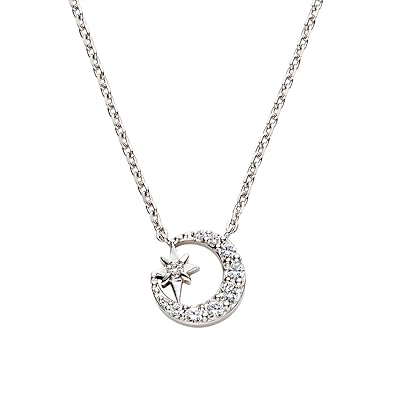 【クリックで詳細表示】[VAヴァンドーム青山] VA VENDOME AOYAMA ≪数量限定・ジュエリーBOX付≫ スパークルナイト 月 星 ダイヤモンド ネックレス GS6N019340DI： ジュエリー通販