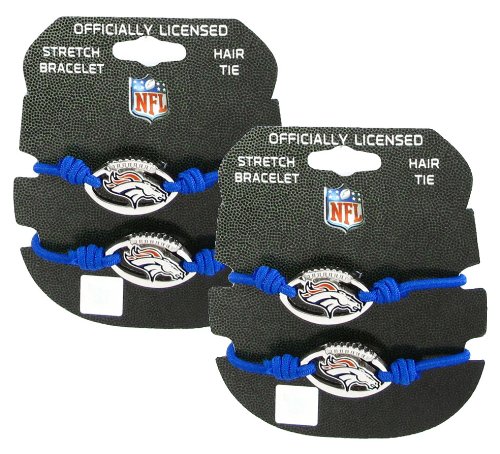 Denver Broncos - NFL Blue Stretch Bracelets / Hair Ties (2-Pack)