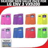 Silicone Skin 8 pc. Value Pack for your LG ENV 3 VX9200 (Blue, Hot Pink, Light Pink, Green, Orange, Purple, Red, Yellow) Bonus DBRoth Microfiber Cleaning Cloth Included