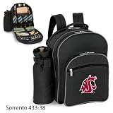 Washington State Cougars NCAA "Sorrento" Insulated Picnic Backpack (Black/Grey)