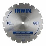Irwin 11670 10-Inch 80 Tooth Hollow Ground Planer Steel Saw Blade with 5/8-Inch Arbor