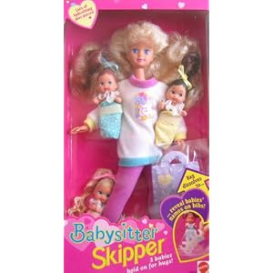 Barbie Babysitter SKIPPER Doll w 3 Babies! (1994)
