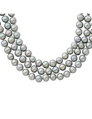 Grey Freshwater Three Strand Cultured Pearl Necklace