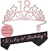 18th Birthday Gifts for Girl, 18th Birthday Tiara and Sash, Happy 18th Birthday Party Supplies, Itâ€™s My 18th Birthday Sash and Tiara Birthday Crown for 18th Birthday Party Supplies and Decorations
