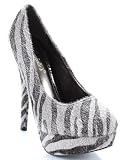 Faux Pony Hair Zebra Stiletto Pump Breckelle Angie-35