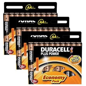 Duracell Plus Power MN1500 Alkaline AA Batteries - 60-Pack