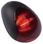 Attwood Black Cover 2-Mile  Vertical Mount Navigation Light (Port/Red Lens)