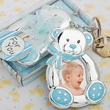 Blue teddy bear design photo frame – key chains