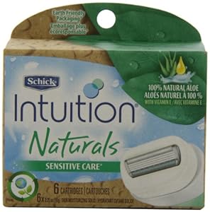 Schick Intuition Naturals Sensitive Care Razor Refill, 6-Count