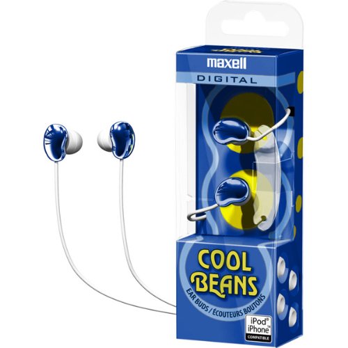 New Good Blue Cool Beans Digital Ear Buds 3 Diffferent Size Tips Portable Electronic Devices Cord