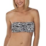 Mossimo® Black Women's Ruffled Bandeau Swim Top - Black/White