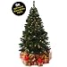 6ft (1.8m) Emerald Green Spruce Pre-Lit Christmas Tree with 200 Warm White LED Lights with Easy Build Hinged Branches