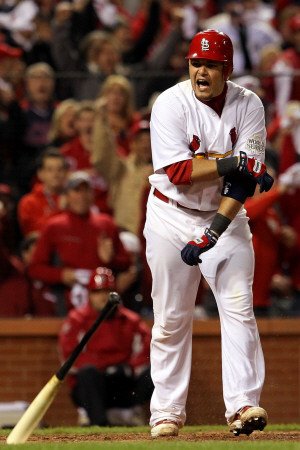 2011 World Series G. 6 - Texas Rangers v St Louis Cardinals, St Louis, MO - Oct. 27: Yadier Molina Photographic Poster Print by Jamie Squire, 8x12