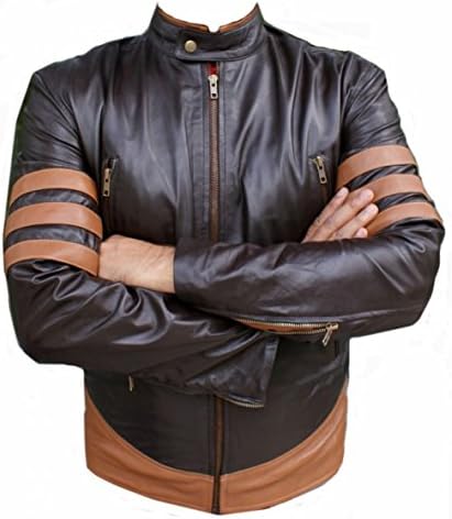 Celebrita XO Wolver Style Leather Jacket Distress Cow2 Distress Brown XL - For Chest 42"-44"