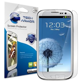 Set A Shopping Price Drop Alert For Tech Armor Samsung Galaxy S3 SIII Premium High Definition (HD) Clear Screen Protectors with Lifetime Replacement Warranty [3-Pack] - Retail Packaging