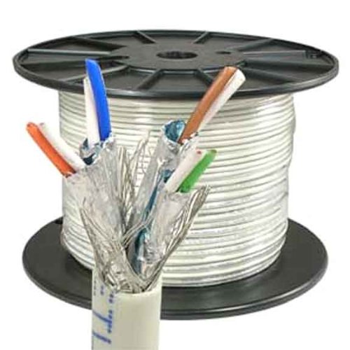 1000ft CAT6 500MHz Stranded Wire Bulk Cable Shielded Gray