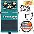 Boss TR-2 Tremolo Guitar Effects Pedal Bundle with Gearlux Instrument Cable, Patch Cable, Picks, and Polishing Cloth