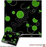 Sony PS3 Slim Skin - Lots of Dots Green on Black