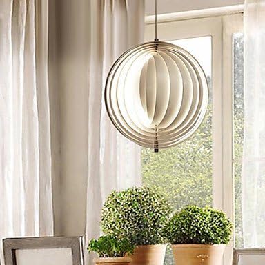 60W Modern Artistic Pendant Light with Layers Circle Halo Design