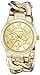 Akribos XXIV Women's AK531YG Ultimate Quartz Multifunction Gold-tone Twist Chain Bracelet Watch