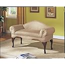 Acme 05630 Aston Microfiber Rolled Arm with Back Bench, Beige Finish