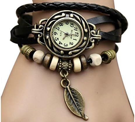 PPPerson Quartz Fashion Weave Wrap around Leather Bracelet Lady Women Wrist Watch