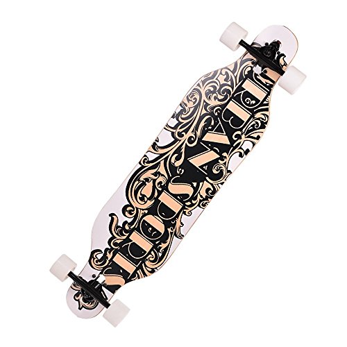 Cnlinkco Professional Adult Kids Wood Print Longboard Drop Downhill Speed Skateboard Complete Sale