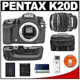 Pentax K20D Digital SLR Camera with Pentax SMC DA 18-55mm AL II Zoom Lens + Pentax D-BG2 Battery Grip + Spare D-LI50 Battery + Case + Cameta Bonus Accessory Kit