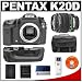 Pentax K20D Digital SLR Camera with Pentax SMC DA 18-55mm AL II Zoom Lens + Pentax D-BG2 Battery Grip + Spare D-LI50 Battery + Case + Cameta Bonus Accessory Kit