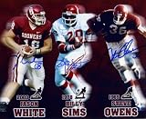 Oklahoma Sooners Heisman Winners Triple Autographed/Hand Signed 8x10 Photo Collage with Jason White,