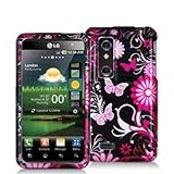 Electromaster(TM) Brand - Pink Butterfly Flowers Design Crystal Hard Skin C ....