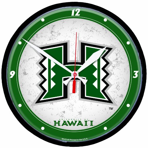 NCAA Hawaii Warriors Round Clock 12 inch