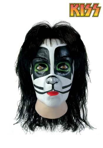 KISS Catman Latex Full Mask With Hair (Adult) One-Size