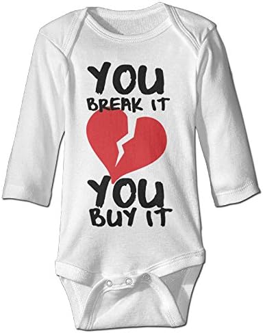 Baby-Boys And Girls You Break It You Buy It Romper LONG SLEEVES