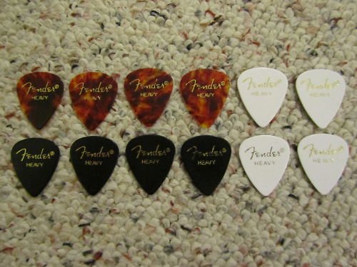 (12) Fender 351 Style Celluloid Assorted HEAVY Guitar Picks - BRAND NEW!!