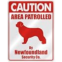 CAUTION " AREA PATROLLED BY NEWFOUNDLAND SECURITY CO. " PARKING SIGN DOG