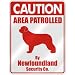 CAUTION  AREA PATROLLED BY NEWFOUNDLAND SECURITY CO.  PARKING SIGN DOG