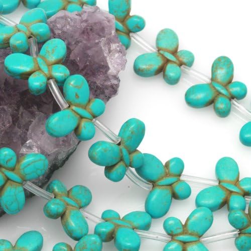 Howlite Turquoise Loose Spacer Charm Beads Butterfly 15x20mm 15.5" Strands Turquoise Green