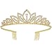 Wedding Tiara with Comb Bridal Shining Rhinestones Crystal Headband Pageant Princess Bridal Prom Decoration Party Wear